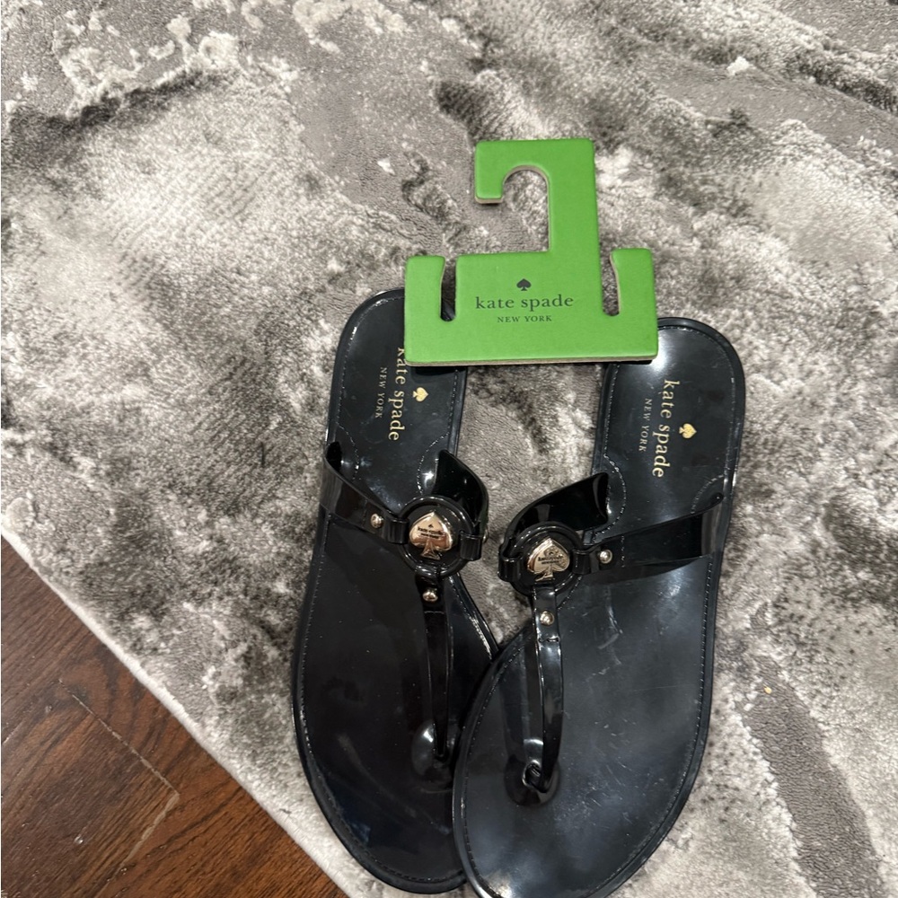 Kate Spade Glossy Black Sandals